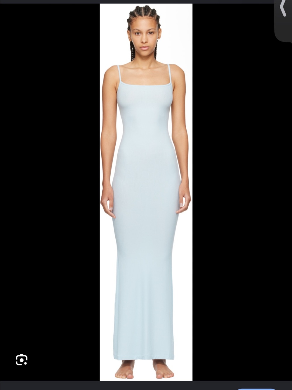 SKIMS Soft Lounge Long Slip Dress in Light Blue